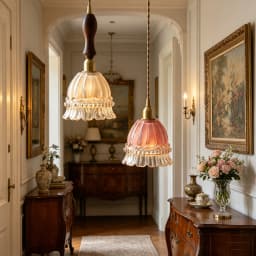 Retro Jellyfish Glass Pendant Light Adjustable E14 Lamp for Bedside Kitchen Island Dining Ceiling Small Design