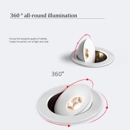Embedded LED Downlight 15W 20W 24W Dimmable Black And White COB Spotlight 360 ° Adjustableindoor Lighting Home Decoration