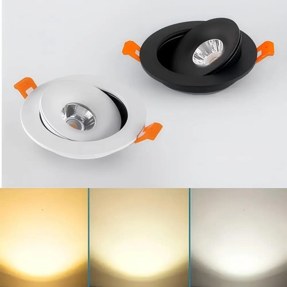 Embedded LED Downlight 15W 20W 24W Dimmable Black And White COB Spotlight 360 ° Adjustableindoor Lighting Home Decoration