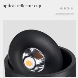 Embedded LED Downlight 15W 20W 24W Dimmable Black And White COB Spotlight 360 ° Adjustableindoor Lighting Home Decoration