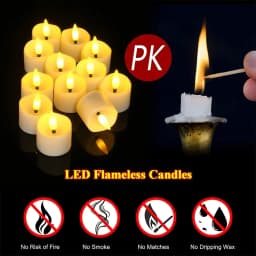 Battery Powered Flameless LED Tea Candles Fake Candle Lamp for Wedding Birthday Party Home Decoration, Candlestick Compatible
