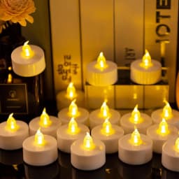 Battery Powered Flameless LED Tea Candles Fake Candle Lamp for Wedding Birthday Party Home Decoration, Candlestick Compatible