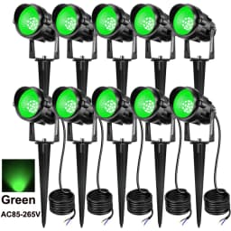 10W Outdoor LED Landscape Lights 110V 220V Warm White Green IP65 Waterproof Garden Pathway Lights Yard Lawn Spotlights