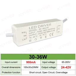 300mA 600mA 900mA LED Drivers 5W 4-7W 8-12W 12-18W 18-25W 25-36W LED Power Supply Lighting Transformer Constant Current Driver