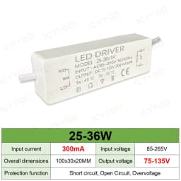 300mA 600mA 900mA LED Drivers 5W 4-7W 8-12W 12-18W 18-25W 25-36W LED Power Supply Lighting Transformer Constant Current Driver