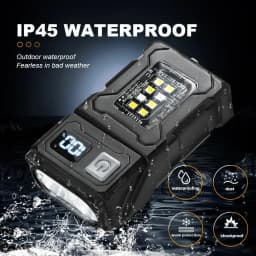 MINI USB Rechargeable LED Flashlight Portable Tail Magnet Work Light Super Bright Camping Lantern Side COB Emergency Torch Light