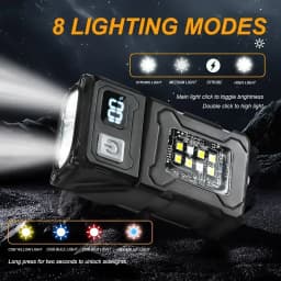 MINI USB Rechargeable LED Flashlight Portable Tail Magnet Work Light Super Bright Camping Lantern Side COB Emergency Torch Light