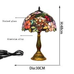 European Creative Tiffany Style Stained Glass Living Room Dining Room Bedroom Bedside Bar Pastoral Grape Retro Table Lamp
