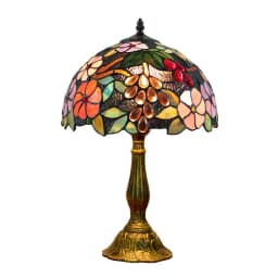European Creative Tiffany Style Stained Glass Living Room Dining Room Bedroom Bedside Bar Pastoral Grape Retro Table Lamp