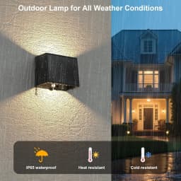 Outdoor Solar Wall Light Outdoor Garden Motion Sensor 3000K Fence Lamp with 3 Modes for Patio Yard Garage Solar LED Porch Lamp