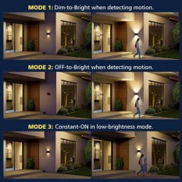 Outdoor Solar Wall Light Outdoor Garden Motion Sensor 3000K Fence Lamp with 3 Modes for Patio Yard Garage Solar LED Porch Lamp
