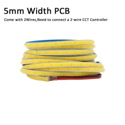 DC 12V 24V CCT COB LED Strip Light 5mm 8mm 10mm 608 LEDs/m 2700K to 6500K LED Tape Linear Double Color RA90 Dimmable Ribbon Lamp