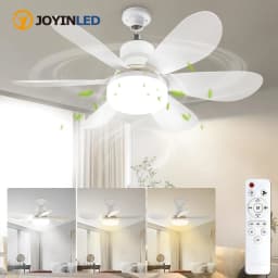 JOYINLED Dimmable Ceiling Fan Light, 30W/40W LED Lamp with Remote Control, 6 Blades, E27 Socket, for Bedroom & Office, 85-265V