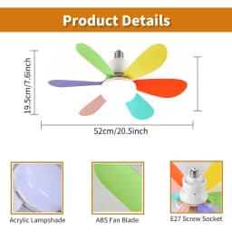 JOYINLED Dimmable Ceiling Fan Light, 30W/40W LED Lamp with Remote Control, 6 Blades, E27 Socket, for Bedroom & Office, 85-265V
