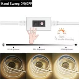 DC5V USB COB LED Strip 1-5M 320LEDs/M Touch Dimmer Flexible Tape Light for TV Mirror Cabinet Kitchen Room DIY Decor Backlighting