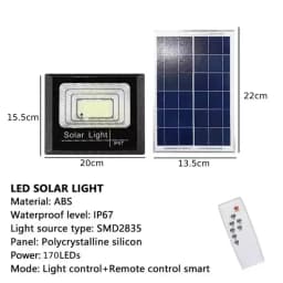 2026 Solar Flood Lights 50-500W LED Solar Powered Spotlight Outdoor Waterproof Reflector Solar with Remote Control HOT SELLING