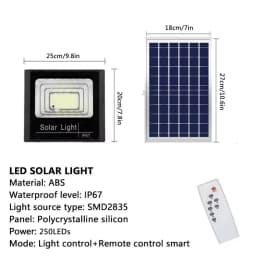 2026 Solar Flood Lights 50-500W LED Solar Powered Spotlight Outdoor Waterproof Reflector Solar with Remote Control HOT SELLING