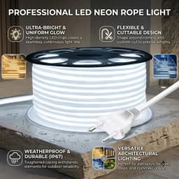 AC220V COB LED Strip 288LEDs/M RA90 3000K 4000K 6000K IP65 Waterproof with EU Plug for Outdoor Garden Bedroom Kitchen Decor Lamp