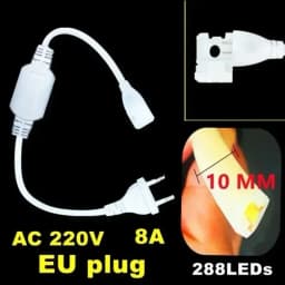 AC220V COB LED Strip 288LEDs/M RA90 3000K 4000K 6000K IP65 Waterproof with EU Plug for Outdoor Garden Bedroom Kitchen Decor Lamp
