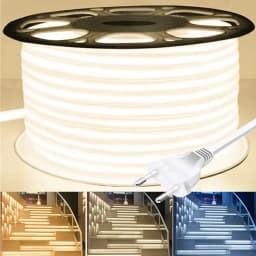 AC220V COB LED Strip 288LEDs/M RA90 3000K 4000K 6000K IP65 Waterproof with EU Plug for Outdoor Garden Bedroom Kitchen Decor Lamp