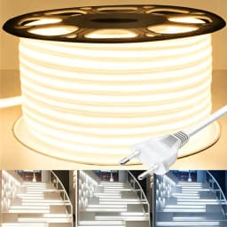 AC220V COB LED Strip 288LEDs/M RA90 3000K 4000K 6000K IP65 Waterproof with EU Plug for Outdoor Garden Bedroom Kitchen Decor Lamp