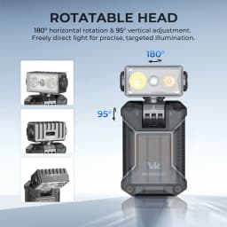 Wurkkos HD04 EDC Robot Flashlight 750LM 180° Rotating Head With Magnetic Tail RGB Portable Pocket Flashlight Type-C Rechargeable