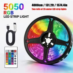 RGB 5050 Strip Light with 24 Key Controller, 1m~40m Led Strip Lights for Bedroom, Kitchen, TV, Holidays (Halloween, Birthday)