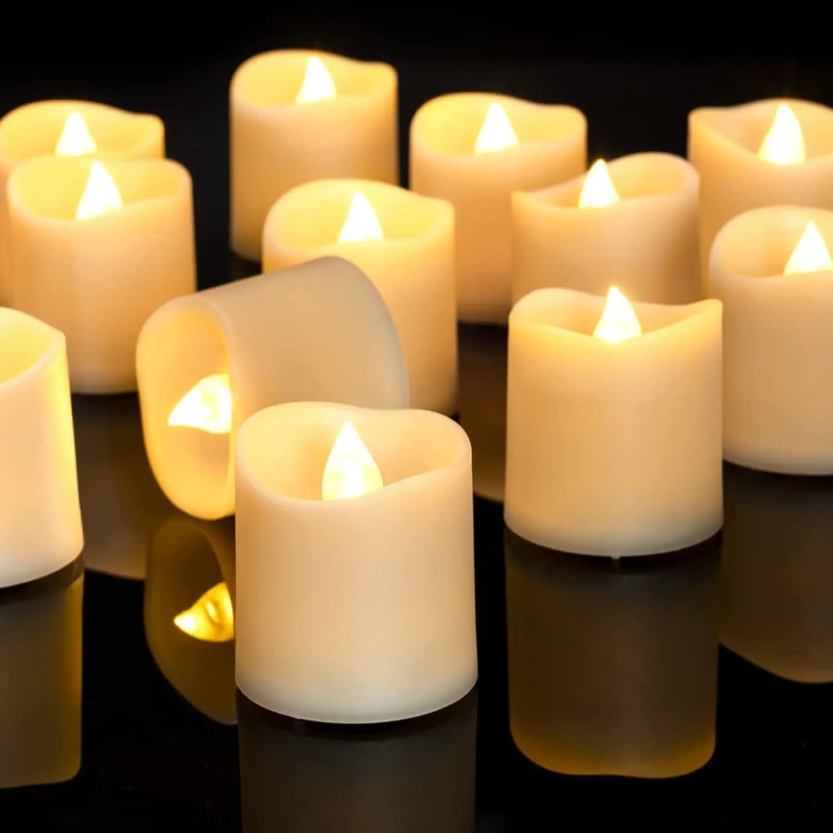 6-96Pcs Flameless LED Candle Lights Creative Wishing Led Tea Lamp Warm White Halloween Wedding Christmas Decoration Candle Light
