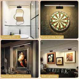 Picture Light for Wall 5200mAh Rechargeable Battery Lights Wireless with Remote 3 Color & Dimmable Touch Switch LED Wall Lamps