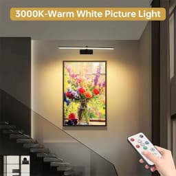 Picture Light for Wall 5200mAh Rechargeable Battery Lights Wireless with Remote 3 Color & Dimmable Touch Switch LED Wall Lamps