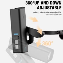 Waterproof Rechargeable Ear Clip Headlamp Hands-Free Motion Sensor LED Head Light for Fishing Hiking Running Camping