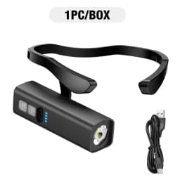 Waterproof Rechargeable Ear Clip Headlamp Hands-Free Motion Sensor LED Head Light for Fishing Hiking Running Camping