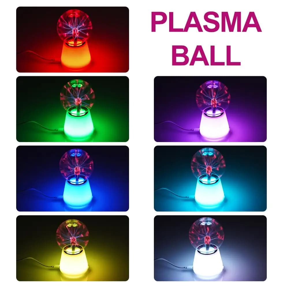 USB Touch Sensitive Plasma Ball Lamp Multi Color Changing Base Static Lightning Ball Night Light Magic Plasma Globe Decorative