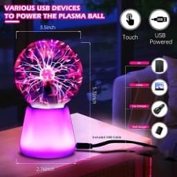 USB Touch Sensitive Plasma Ball Lamp Multi Color Changing Base Static Lightning Ball Night Light Magic Plasma Globe Decorative