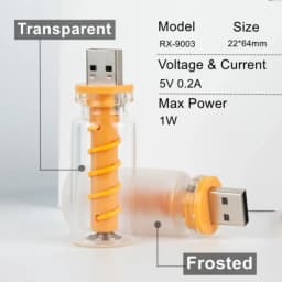 5V USB LED Filament Frosted Clear Glass Night Light Dimmable Touch Control for Car Home Room Laptop PC Festival Decoration
