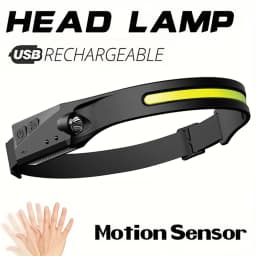 COB LED Headlamp Induction Head Lamp Built-in Battery USB Rechargeable Head Flashlight Outdoor Camping Fishing Working Headlight