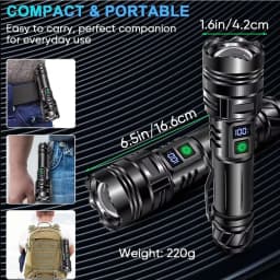 10000000LUMS GT10 Flashlight Super Bright Portable Ultra Power Long Range Tactical Torch Lamp Outdoor Emergency Camping Lantern