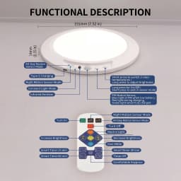RGB Motion Sensor Ceiling Light,USB-C Rechargeable Magnetic Wireless Wall Lamp with Remote Control,16-Color Dimmable Night Light