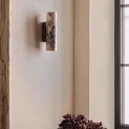 Minimalist Marble Wall Lamp Cylinder Shape Brass Base LED Sconce for Staircase Corridor Bedside Modern Home Decor