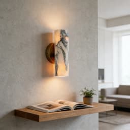 Minimalist Marble Wall Lamp Cylinder Shape Brass Base LED Sconce for Staircase Corridor Bedside Modern Home Decor