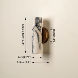 Minimalist Marble Wall Lamp Cylinder Shape Brass Base LED Sconce for Staircase Corridor Bedside Modern Home Decor
