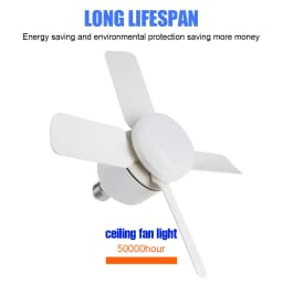 20W 15W LED Fan Light Bulb E27/E26 Ceiling Lamp 3/4Blades Chandelier For Home Living Room Kitchen Bedroom Energy Saving Lighting