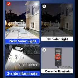 Powerful LED Solar Lamp Outdoor Courtyard Wall Light Rechargeable Human Body Induction Garden Terrace Garage Door Street Lantern