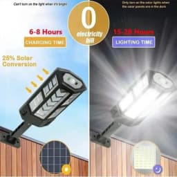 Powerful LED Solar Lamp Outdoor Courtyard Wall Light Rechargeable Human Body Induction Garden Terrace Garage Door Street Lantern