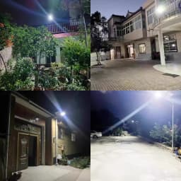 Powerful LED Solar Lamp Outdoor Courtyard Wall Light Rechargeable Human Body Induction Garden Terrace Garage Door Street Lantern