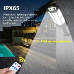 Powerful LED Solar Lamp Outdoor Courtyard Wall Light Rechargeable Human Body Induction Garden Terrace Garage Door Street Lantern