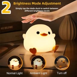 Cute DoDo Duck LED Night Light Touch-Sensitive  Rechargeable Silicone Lamp for Nursery Bedroom Bedside