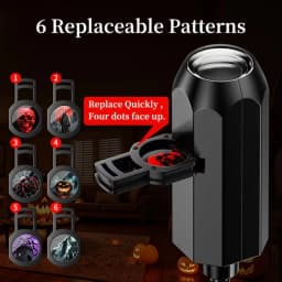 USB Halloween Projector Light 6 Patterns Mini LED Spooky Projection Lamp Portable Atmosphere Light For Home Car Party Decor