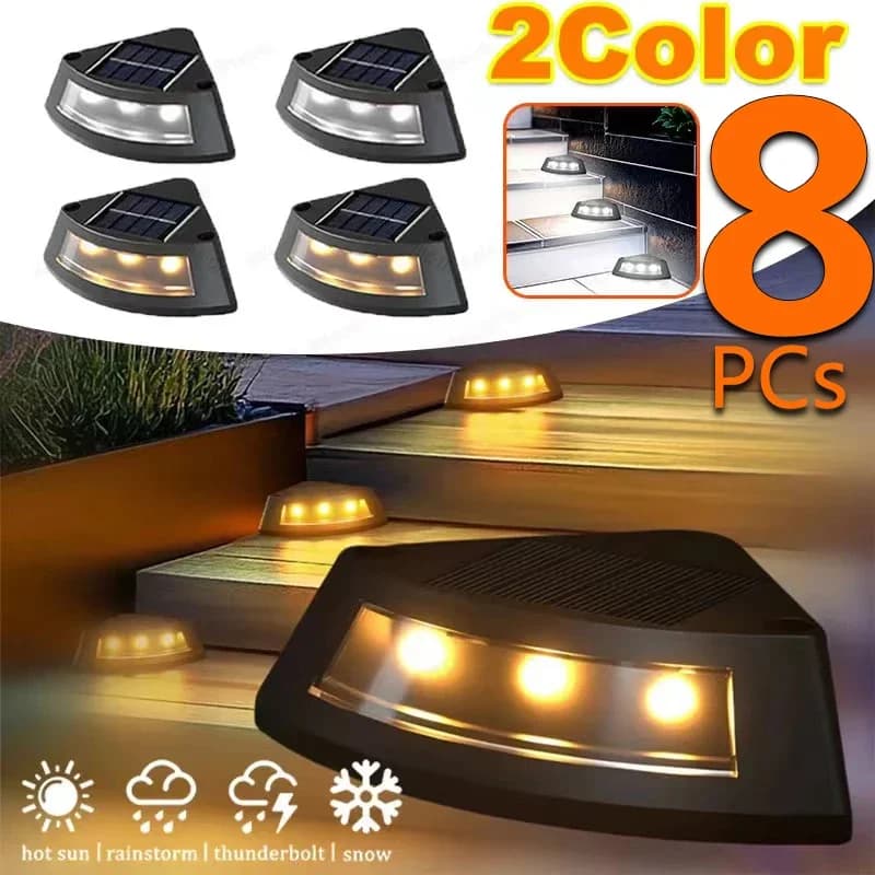 NEW 1/4/8Pack Solar Deck Lights Outdoor Waterproof LED Fence Light Decoration Lamps for Home Garden Patio Stairs Step