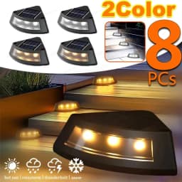 NEW 1/4/8Pack Solar Deck Lights Outdoor Waterproof LED Fence Light Decoration Lamps for Home Garden Patio Stairs Step